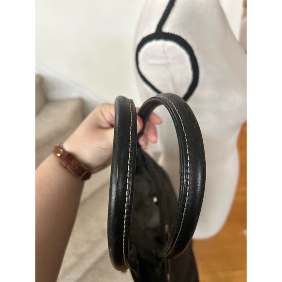 Vintage Dooney & Bourke Black Fabric & Leather Shoulder Bag - Picture 4 of 8